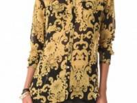 BB Dakota Edith Brocade Chiffon Blouse