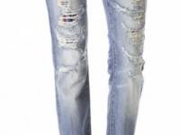 Blank Denim Relaxed Straight Leg Jeans with Lining