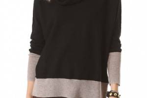 Brochu Walker Contrast Cowl Neck Sweater