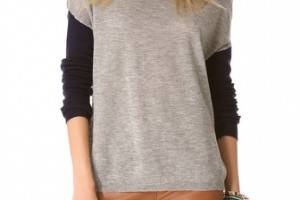 Brochu Walker Contrast Sleeve Crew Sweater