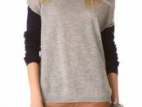 Brochu Walker Contrast Sleeve Crew Sweater