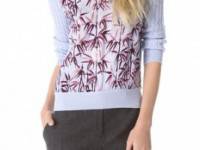 Carven Twisted Bamboo Print Sweater