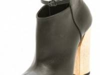 Casadei Leather Booties with Wooden Heel