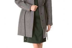 Cedric Charlier Hooded Fur Coat with Drawstrings