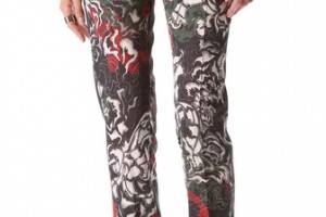 Cedric Charlier Satin Printed Pants