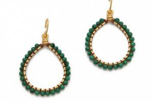 Chan Luu Malachite Hoop Earrings