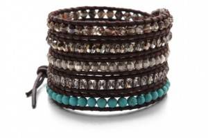 Chan Luu Turquoise Beaded Wrap Bracelet