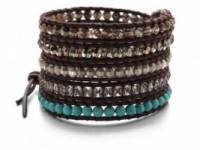 Chan Luu Turquoise Beaded Wrap Bracelet