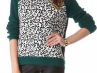 Cut25 by Yigal Azrouel Leopard Colorblock Sweater