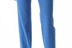 Derek Lam Straight Leg Trousers with Faux Leather