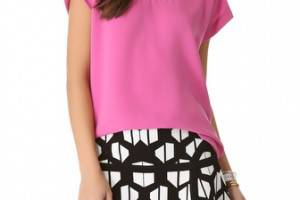 Diane von Furstenberg Acedia Crepe Tee