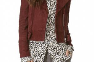 Diane von Furstenberg Kazara Suede Moto Jacket