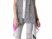 Diane von Furstenberg Serape Grommet Scarf Vest