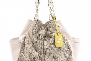 Diane von Furstenberg Sydney Embossed Python Cinch Tote