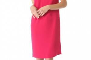 DKNY V Neck Dress with Seam Details