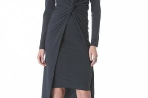 Donna Karan New York Cross Drape Knot Dress