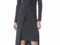 Donna Karan New York Cross Drape Knot Dress