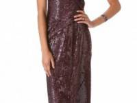 Donna Karan New York One Shoulder Sequin Gown