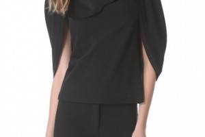 Donna Karan New York Satin Trimmed Capelet Top