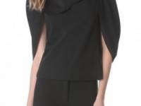 Donna Karan New York Satin Trimmed Capelet Top