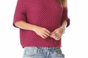 Elizabeth and James Textured Boxy Pullover