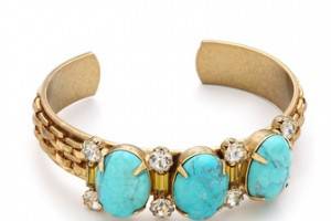 Elizabeth Cole Triple Stone Cuff Bracelet