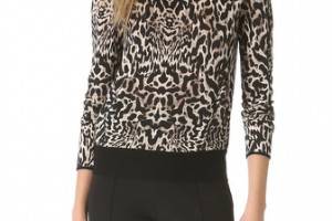 Giambattista Valli Leopard Bow Neck Sweater