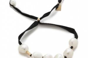 ginette_ny Cord Bracelet with Cultured Freshwater Pearls