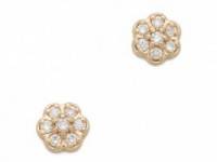 ginette_ny Mini Diamond Lotus Stud Earrings