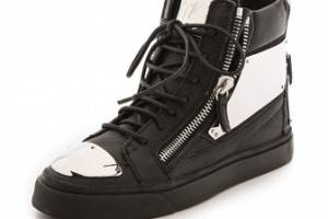 Giuseppe Zanotti London Plated Zip Sneakers