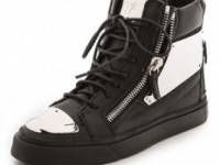 Giuseppe Zanotti London Plated Zip Sneakers