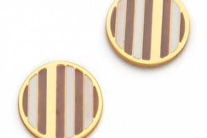 Gorjana Sea Stripe Circle Stud Earrings