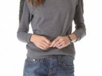 Haute Hippie Crystal Epaulette Sweatshirt