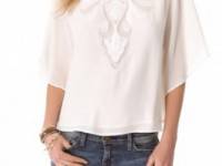 Haute Hippie Embroidered Cutout Top