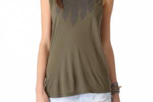 Haute Hippie Feather Muscle Tank