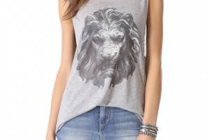 Haute Hippie Lion Head Muscle Tank