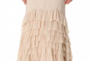 Haute Hippie Torn Chiffon Diamond Maxi Skirt