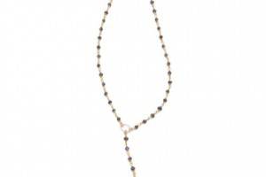 Heather Hawkins Y Necklace with Black Horn