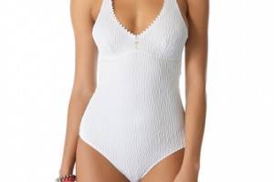 Heidi Klein Button Halter One Piece Swimsuit