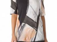 Helmut Lang Printed Tee with Ribbed Neck