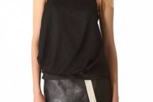 Helmut Lang Sleeveless Leather Neck Top