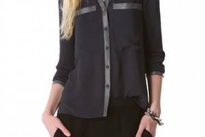 Helmut Lang Soft Shroud Button Blouse