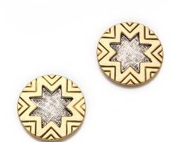 House of Harlow 1960 Engraved Sunburst Stud Earrings