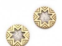 House of Harlow 1960 Engraved Sunburst Stud Earrings