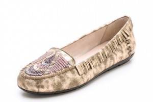 House of Harlow 1960 Marion Beaded Flat Moccasins