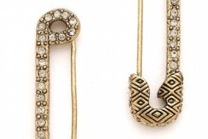 House of Harlow 1960 Safety Pin Earrings with Sparkle