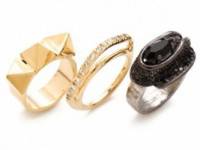 Iosselliani Brass &amp; Rhinestone Ring Set