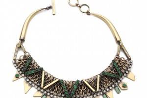 Iosselliani Brass and Rhinestone Necklace