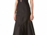 J. Mendel Deep V Halter Gown