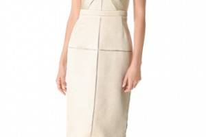 J. Mendel Draped Bustier Dress